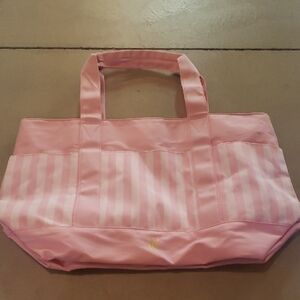 Victoria's Secret Logo Pink Striped Tote
